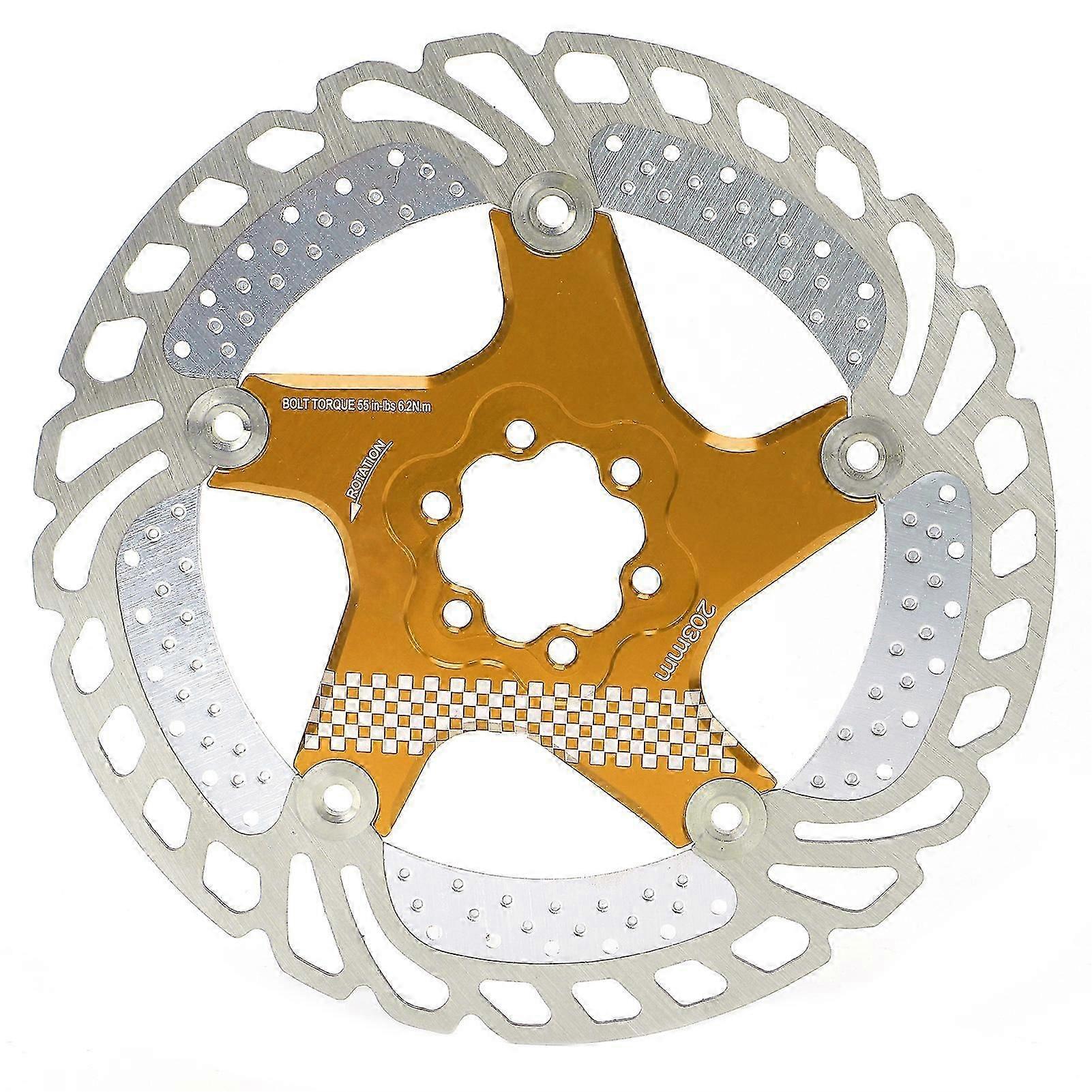 LeBycle 203mm Gold Floating Ice Rotor for MTB Brake Cooling