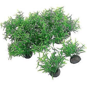 Aquarium Pflanzen Aquarium Dekorationen 20pcs kleine Größe / 1inch hoch Kunststoff künstliche Pflanze Goldfisch Wasserlandschaft Fisch Häute Mini Gras Set (Green-A)