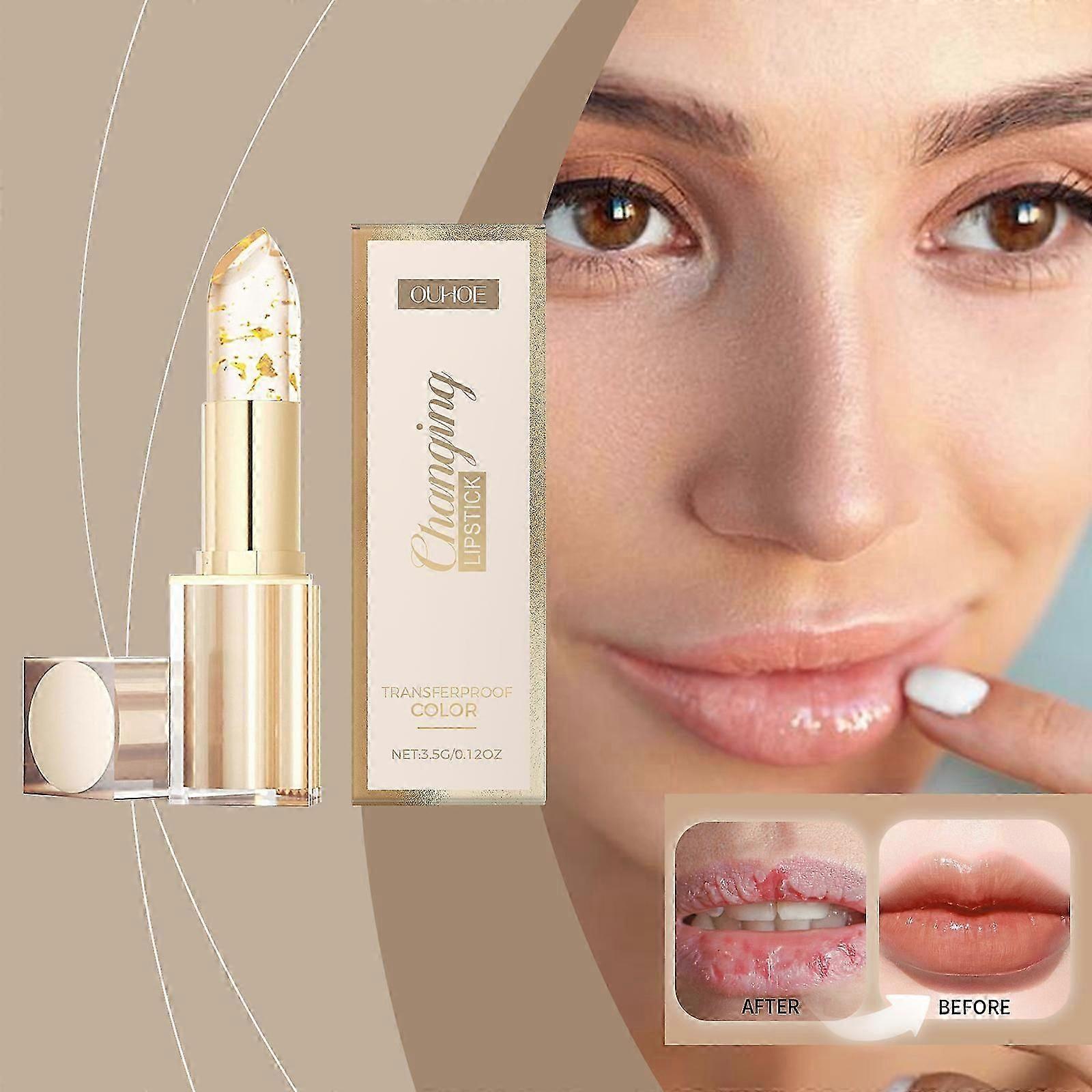 Transferproof Color Changing Lipstick, Warm Change Glossy Lip Gloss for Women