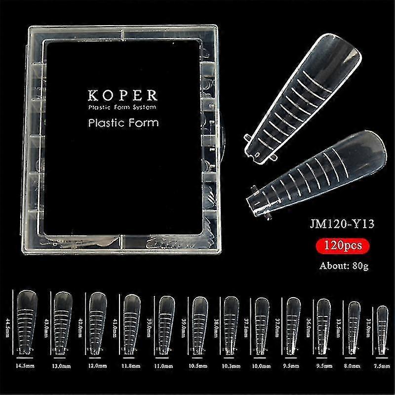 120pcs/box Dual Forms Tips Quick Building Gel Mold Nail System Full Cover Tips Nail Extension Forms For Manicuring Tools Set