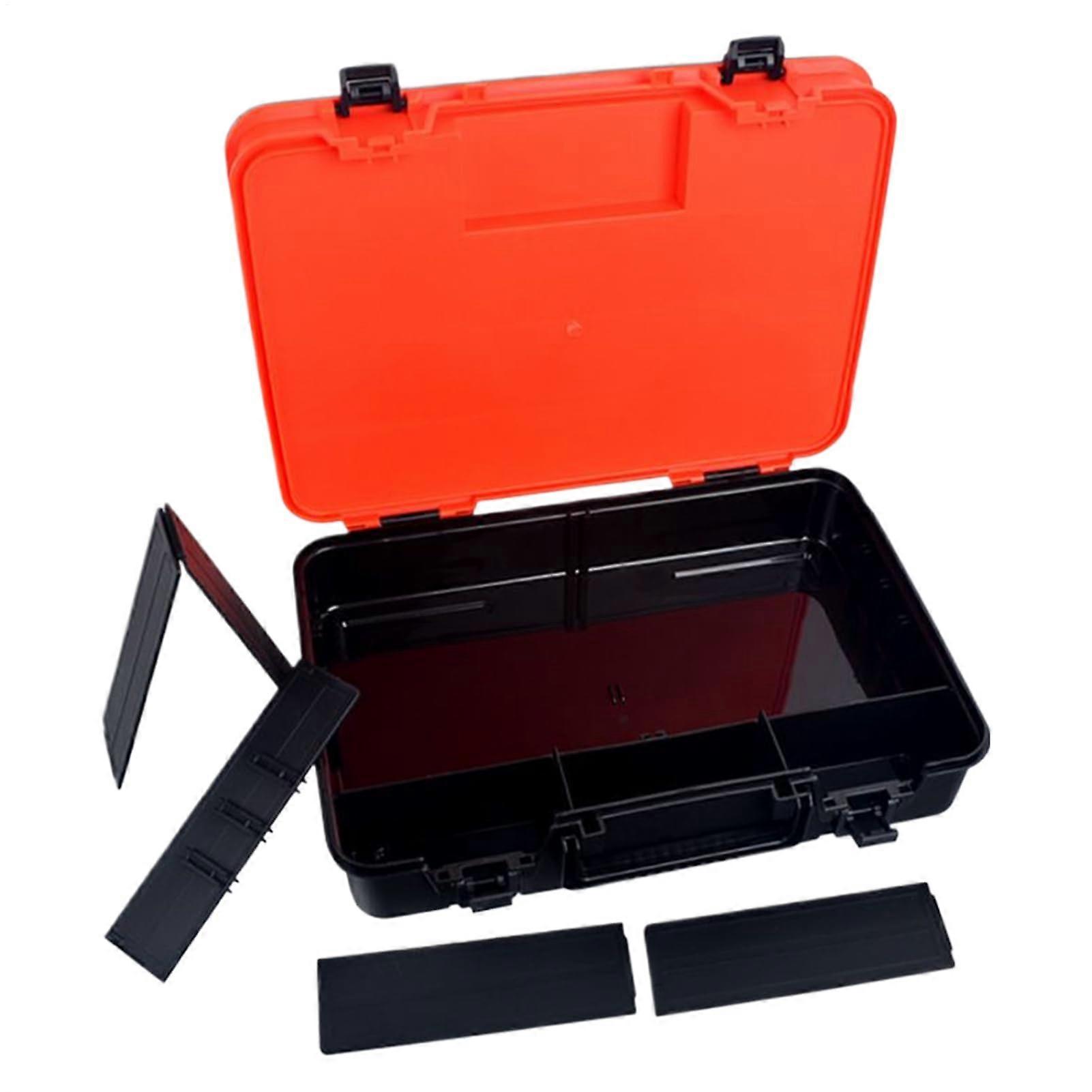 Fishing Tackle Organizer, 2Layer Tackle Storage Box, Divided Container With Handle, Freshwater and Saltwater Compatible