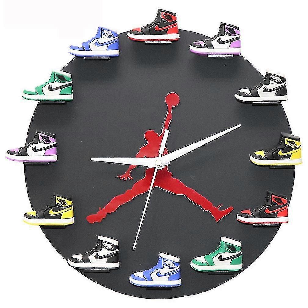 michael jordan clock with mini sneakers