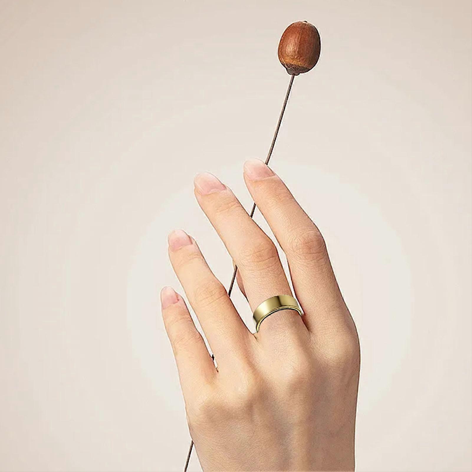 Smart Ring Health Tracker Sport Modes Distance Calories Exercise Monitoring IP67 Water Resistant Sleep Fitness Ring Gold 11 