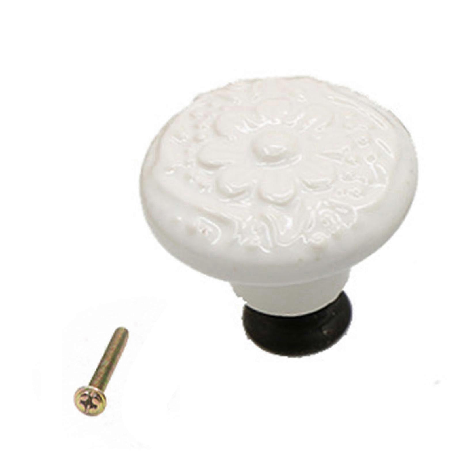 2025 Flower Pattern Cabinet Handle Round Accessories Sturdy Unique Ceramic Drawer Pulls for Drawer
