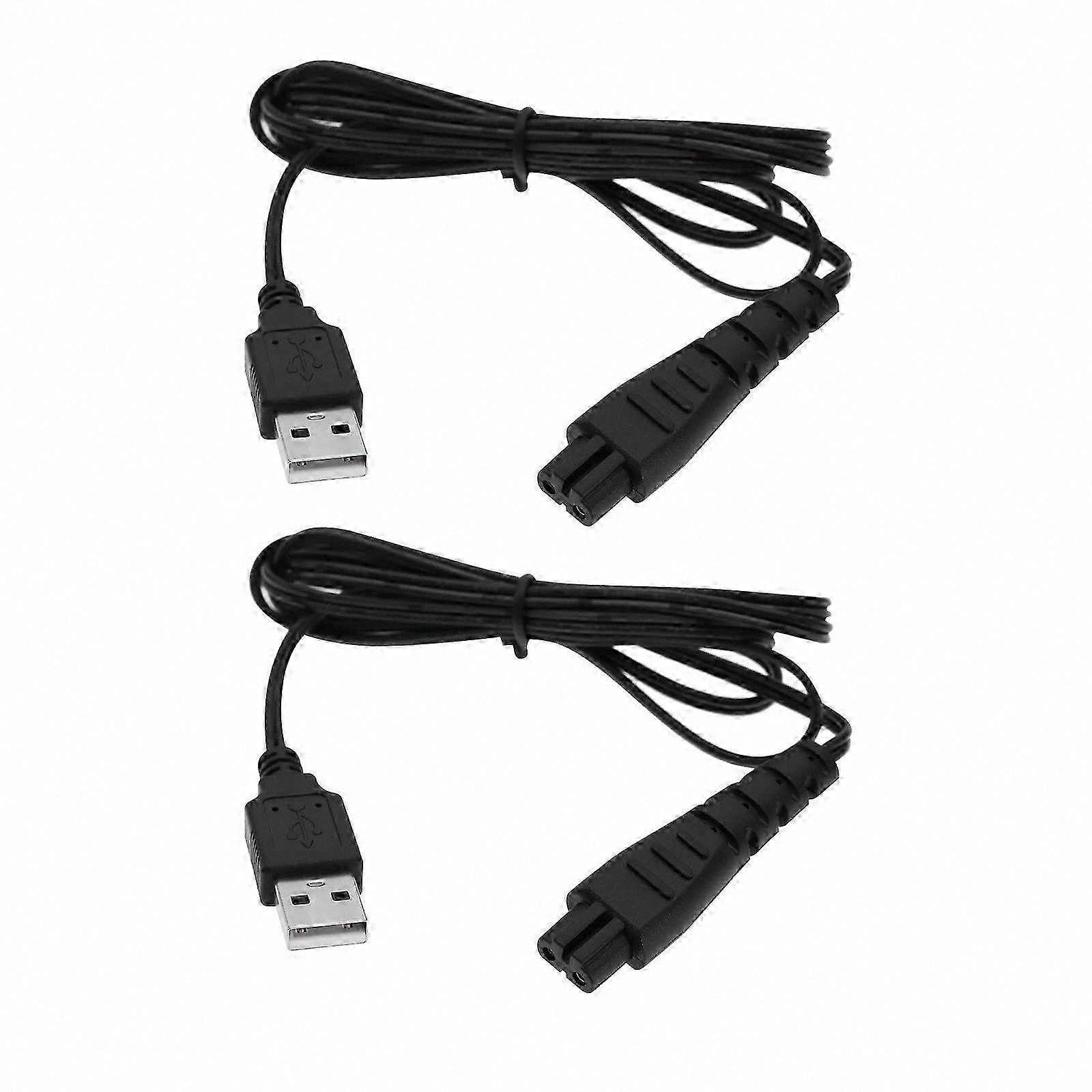 2-Pack Replacement Charging Cable for Electric Razors and Trimmers PVC Cord Compatible with Multiple Models