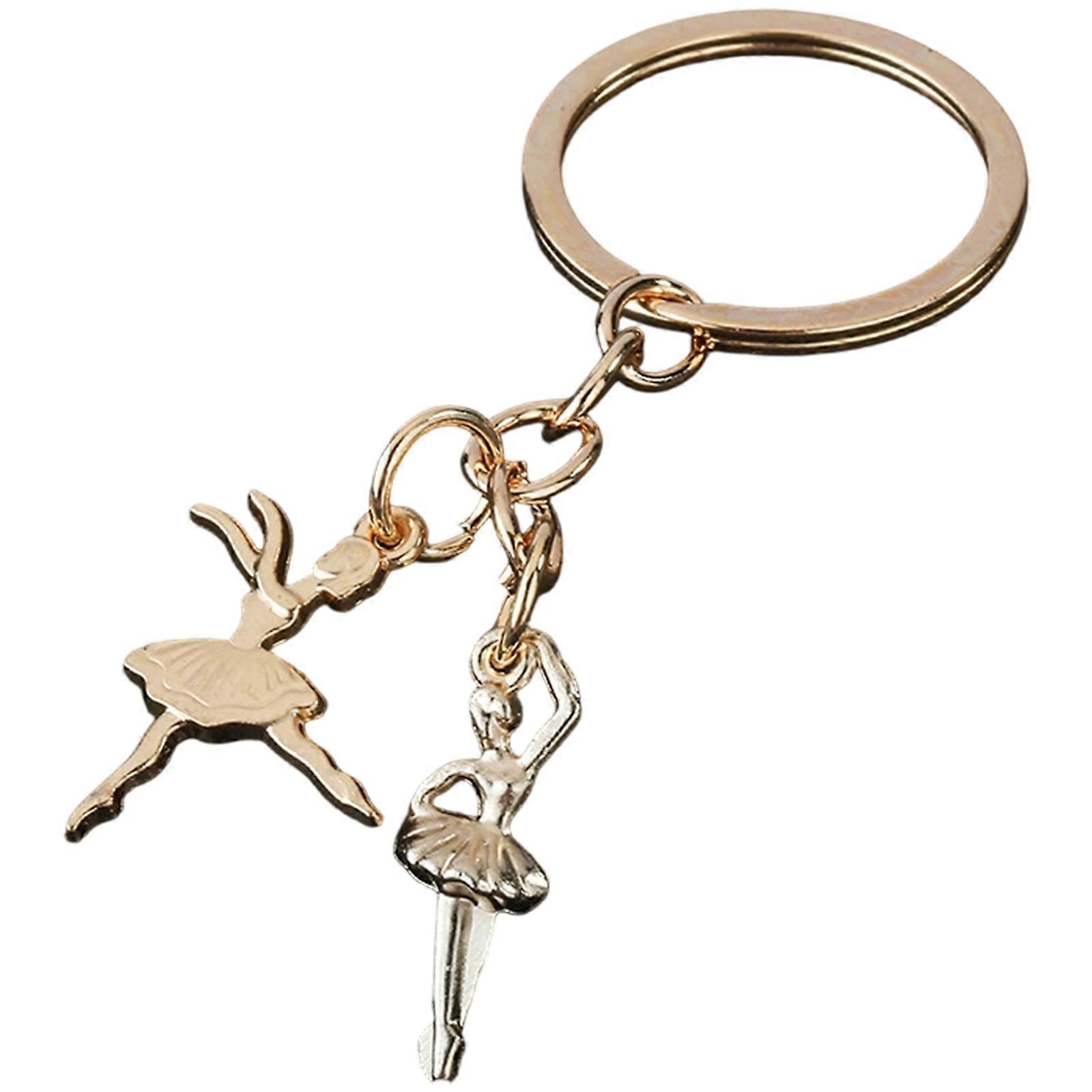 Charming Ballet Performances Inspired Keychain Fashionable Alloy Trinket Ballet Enthusiast Keyring For Creative Souls Multicolor