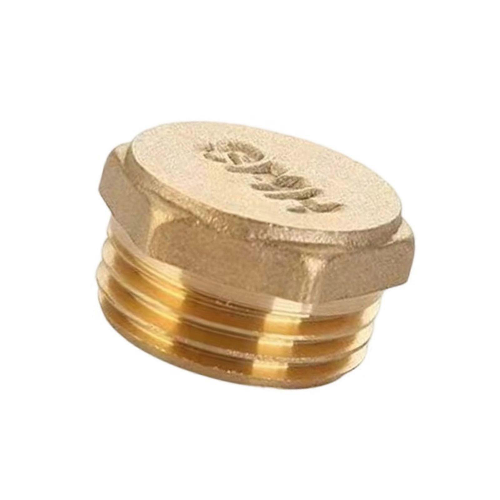 Male Thread Brass Pipe Hexagonal Head End Caps Plug Fitting Coupler Connector Adapters Pipe Plumbing Fitting Adapters Multicolor
