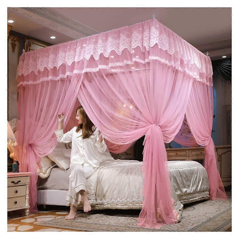 Bed Canopy Princess Air Bed Tent With Mosquito Net Blackout Curtain Bracket Color A2 Size 120x200x200cm