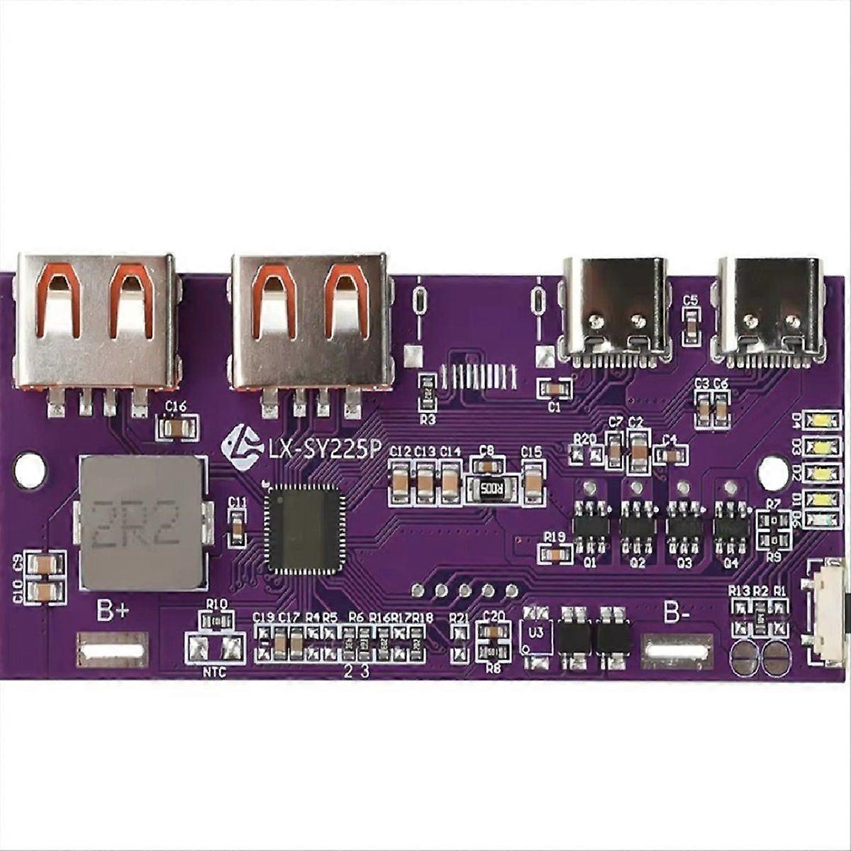 LED Dual USB Micro-Type/Type-C Mobile Power Bank Lead-Acid Lithium Battery Charger Module Support Q