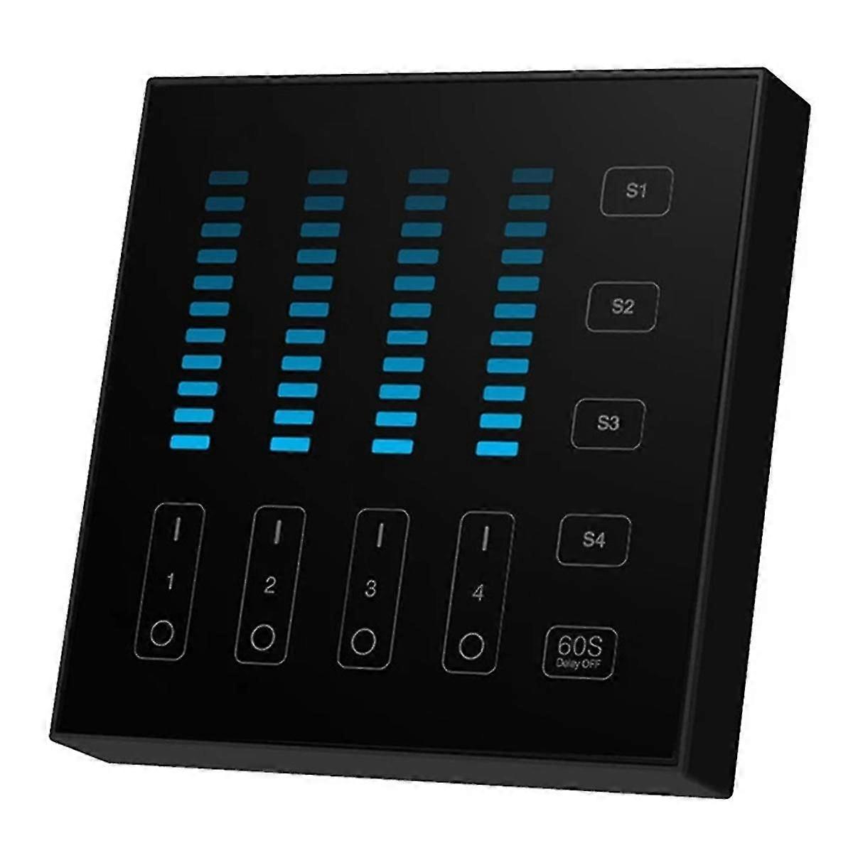 4-Zone Smart Touch Panel Remote 2.4G RF Wireless Brightness Dimming LED Controller for LED Bulb LE