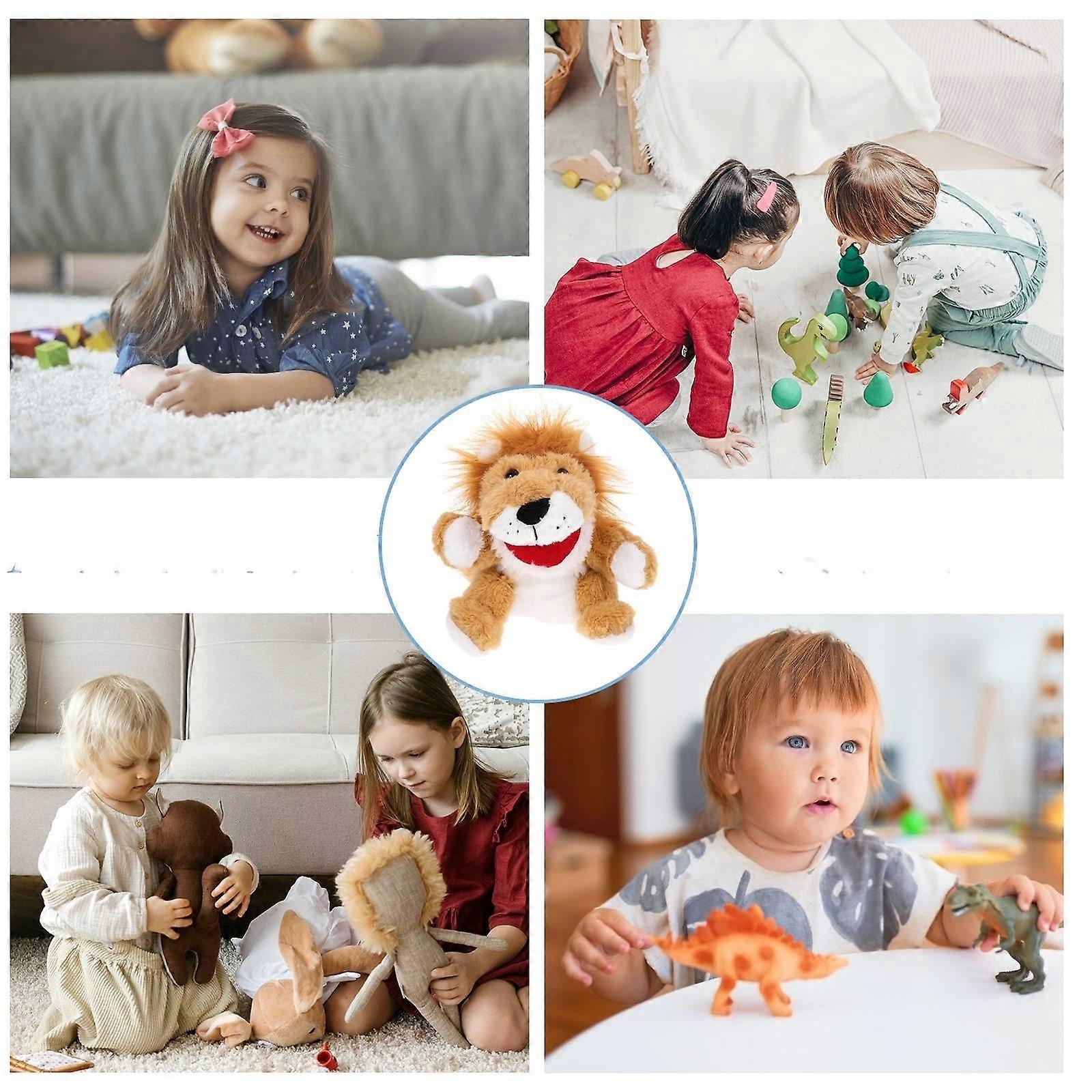 Plush Lion Hand Puppet Toy for Interactive Play with Assorted Colors