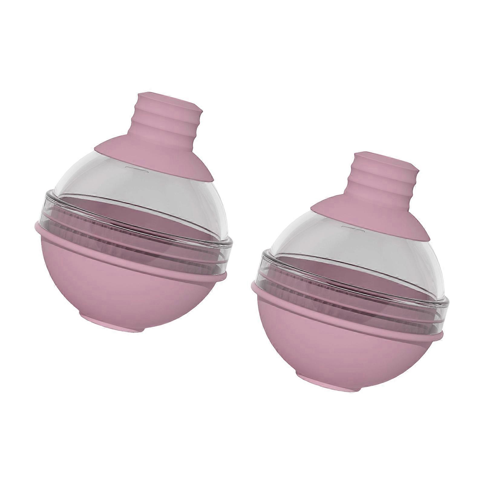 2pcs Silicone Ice Cubes Trays For Whiskeys Making Easy Releases Designs And Space Saving Shape Ice Ball Maker  Pink