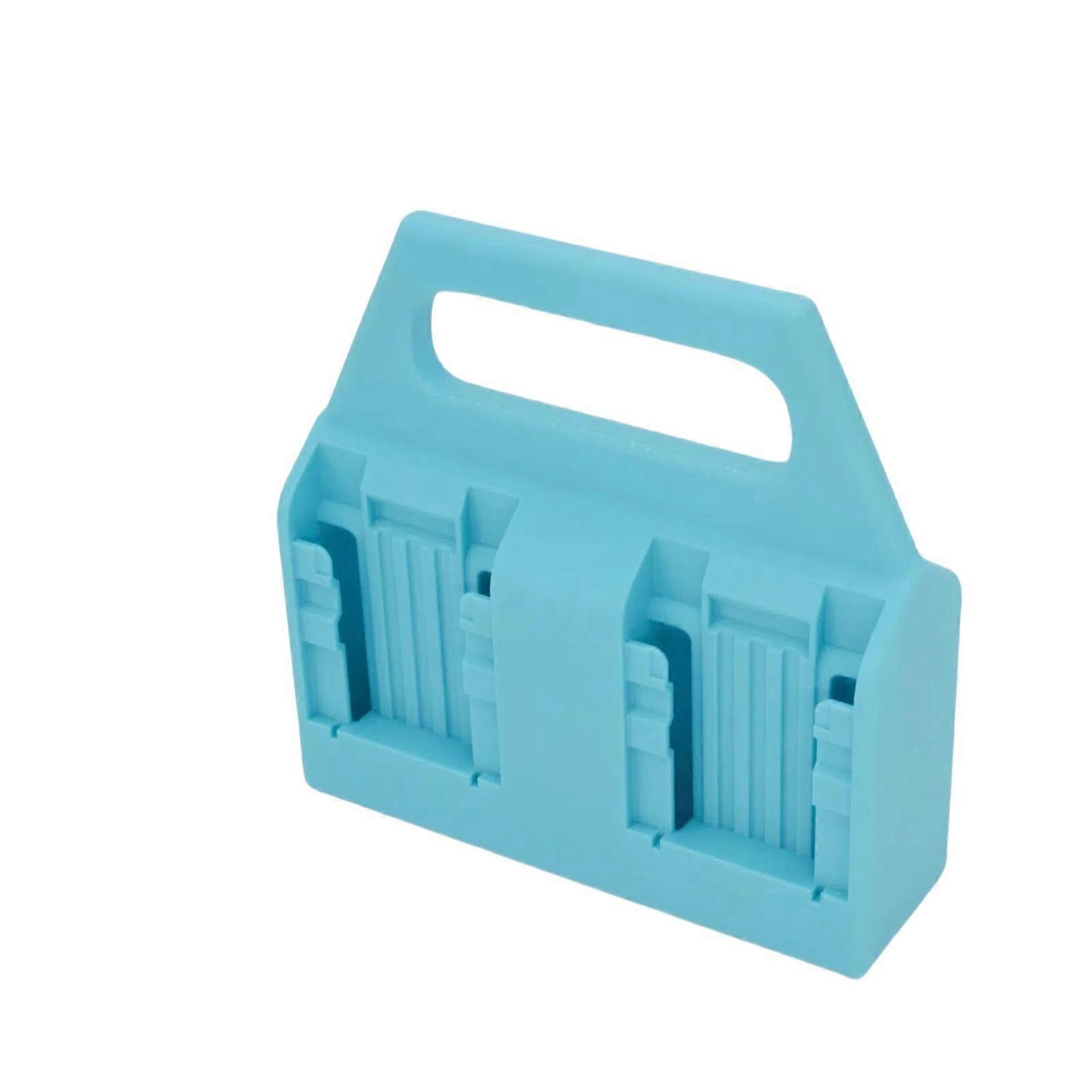 Ergonomic Battery Storage Structure For Power Equipment Powerful Plastic Case With Wall Mounting Capability  Light Blue