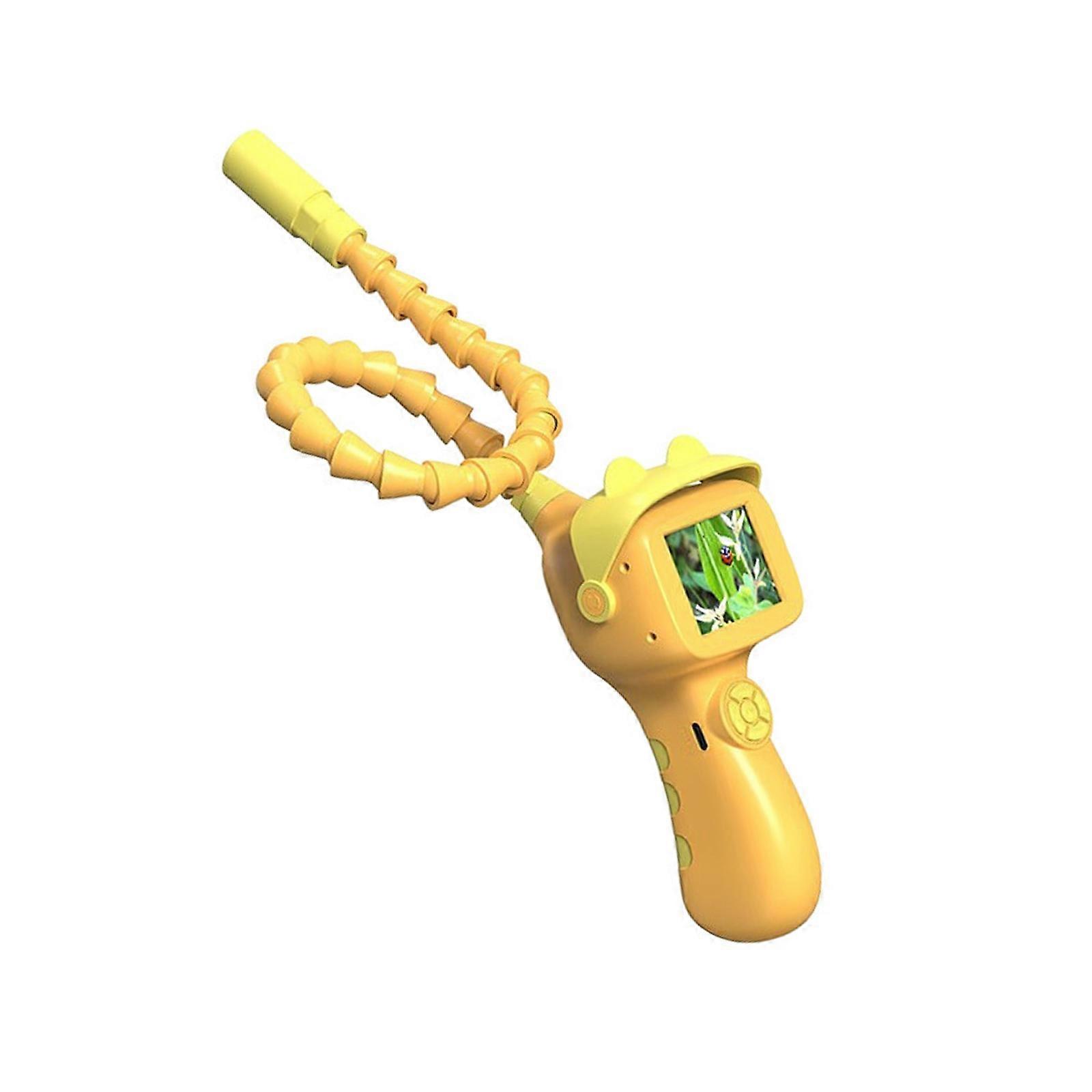 Children Exploration Camera With LED Screen Real Time Viewing IP67 Waterproof Educational Toy For Nature Discovery  Yellow