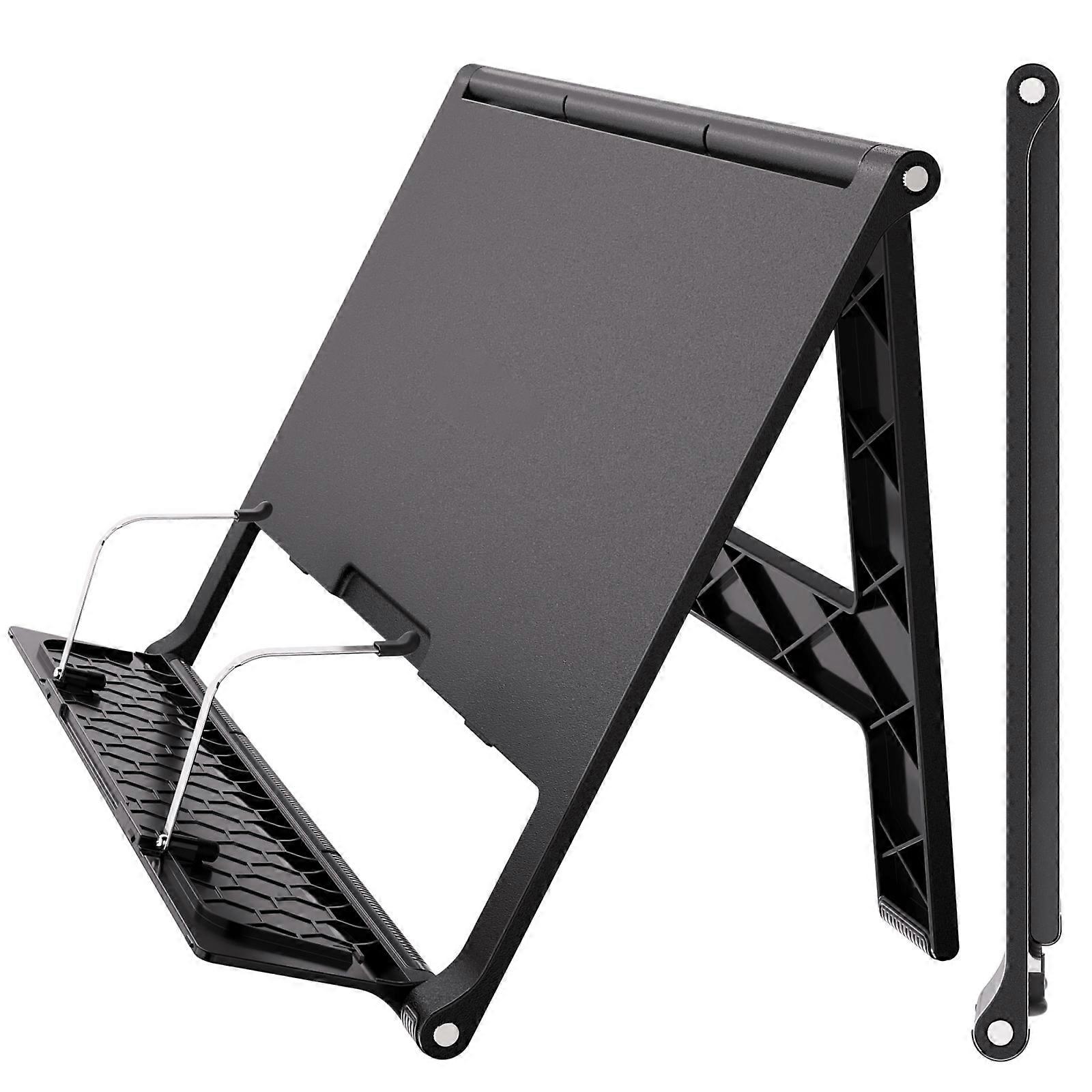 Foldable Tablet Bracket Stand Portable Laptop Bracket Heat Dissipation Adjustable Stand for Laptop Notebook Storage  Black
