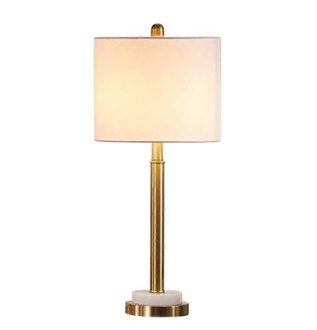 Table Lamp Bedside LED Lamp E27 Nordic Wrought Iron 27.5x63 cm Fabric Lampshade Button Switch