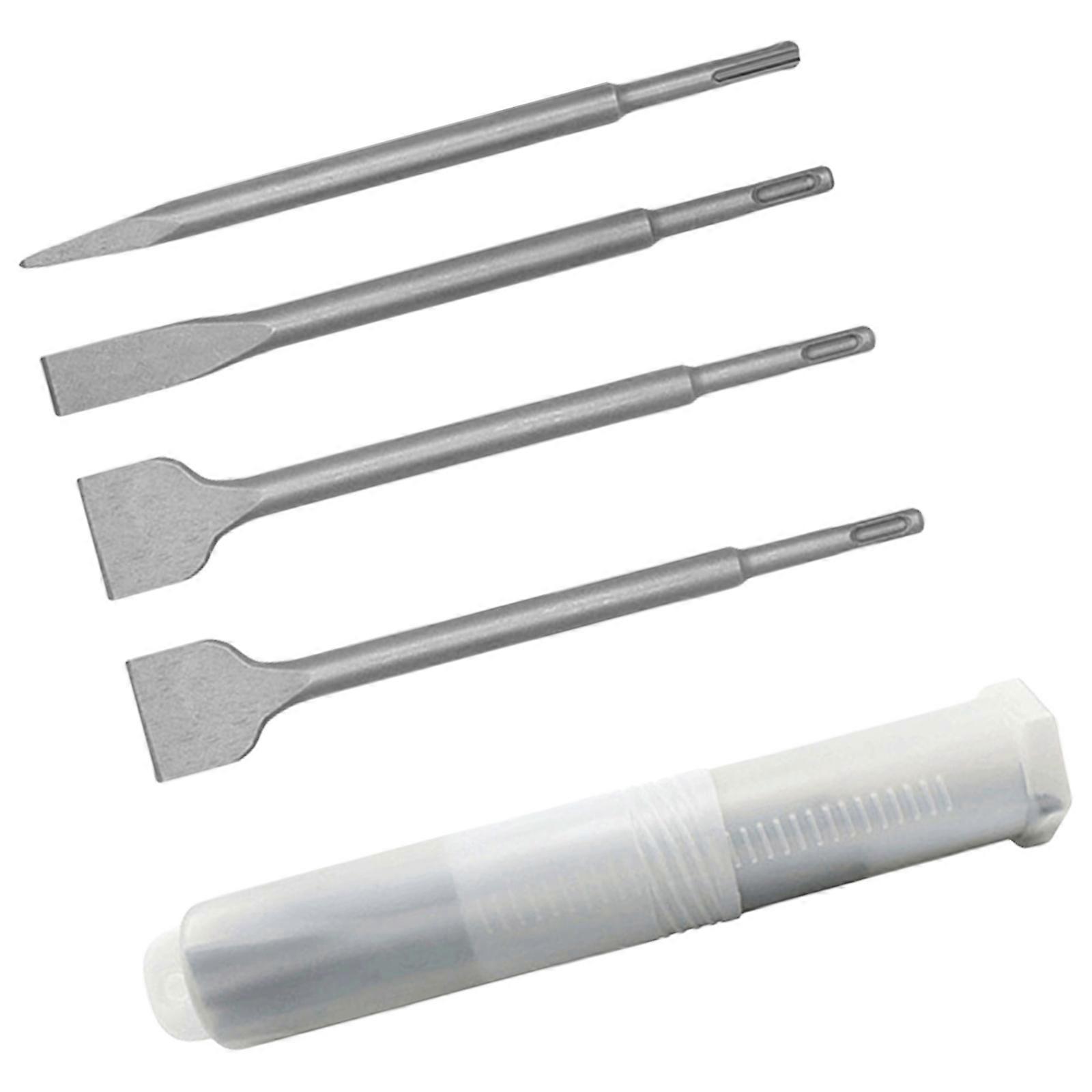 3/4Pcs Chisel Set Flat Chisel and Pointed Chisel Professional Chisel for Electric Drills for Breaking Wall and Buildings Multicolor