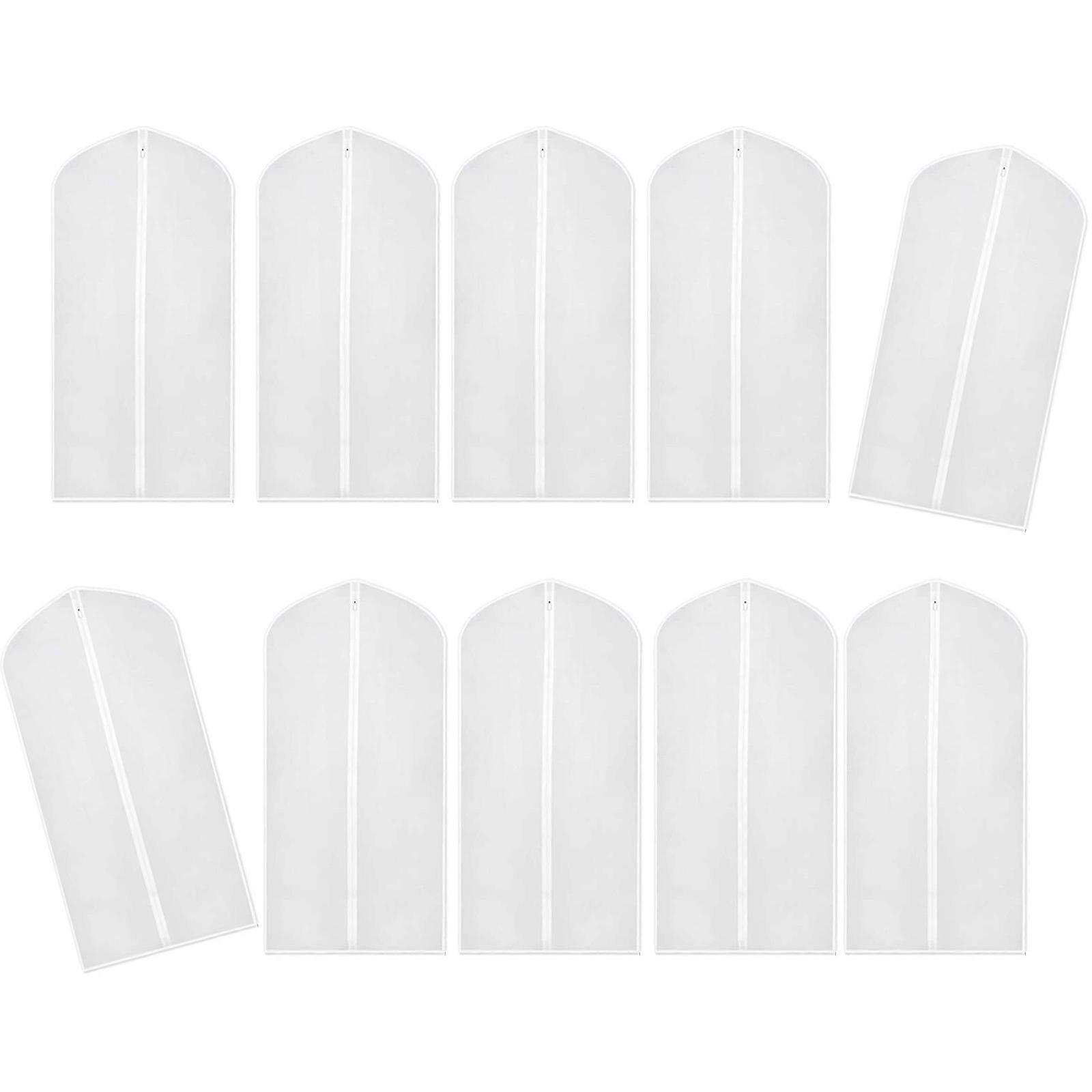 10 قطع مجموعة أكياس واقية للملابس قابلة للتنفس بسحاب مريحة للتخزين الموسمي للبدلات والفساتين 110x60 سم