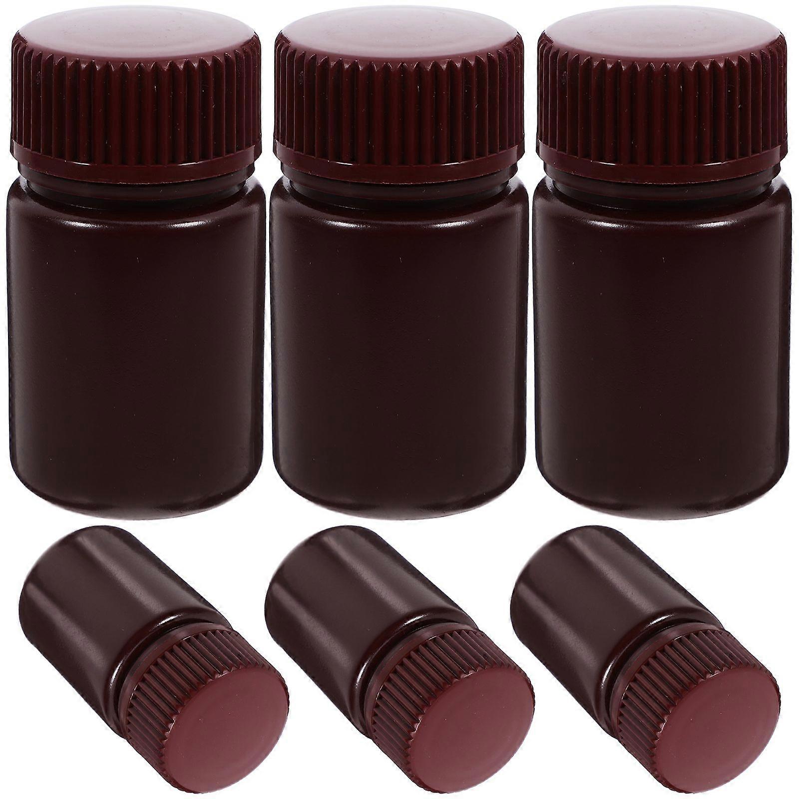 6pcs Laboratory Reagent Bottle Empty Bottles Storage Containers Sample Sealing Bottles (30ML)