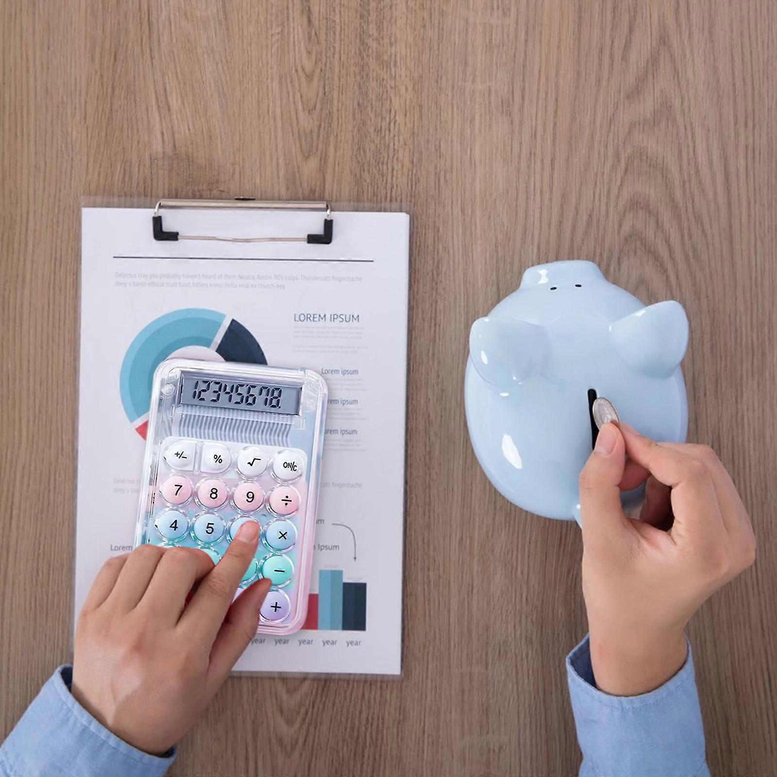 Viflosae Cute Transparent 8-Digit Calculator for Students, Desktop Electronic Calc, 2.1x0.3x3.3inch - Cyber Monday Deals 2024