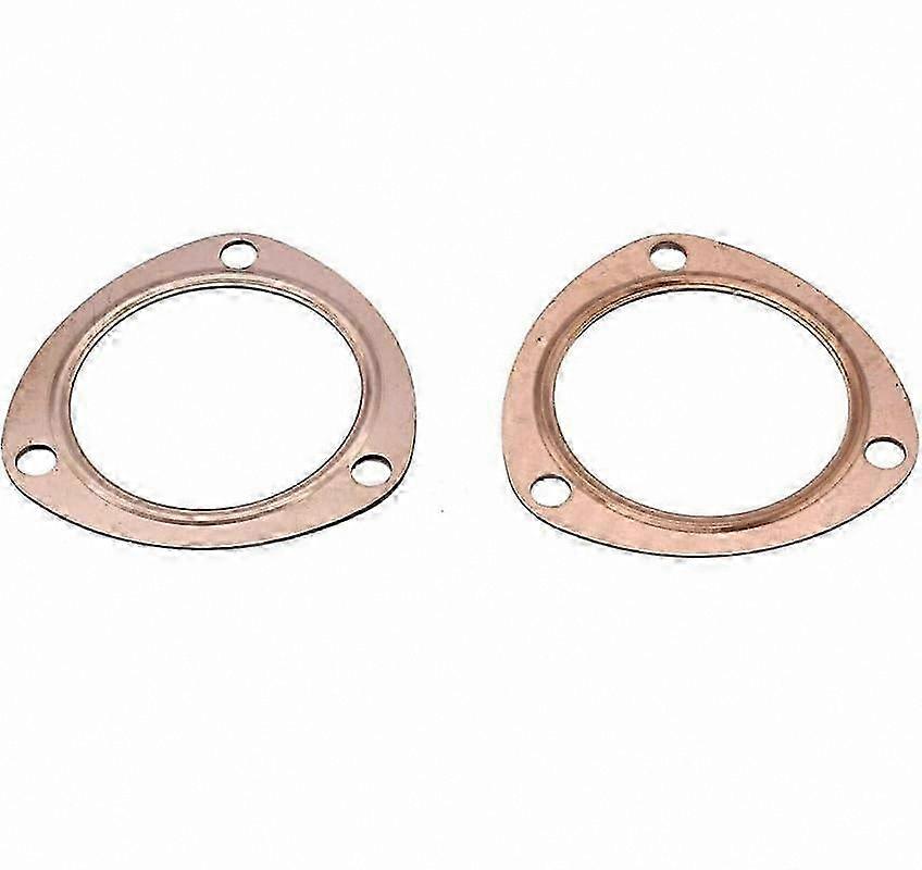 Heavy Duty 3-Bolt O-Ring Seal Exhaust Header Gasket Set, 3 Inch Copper Collector for Small Block and Big Block Engines 302 350 383 454