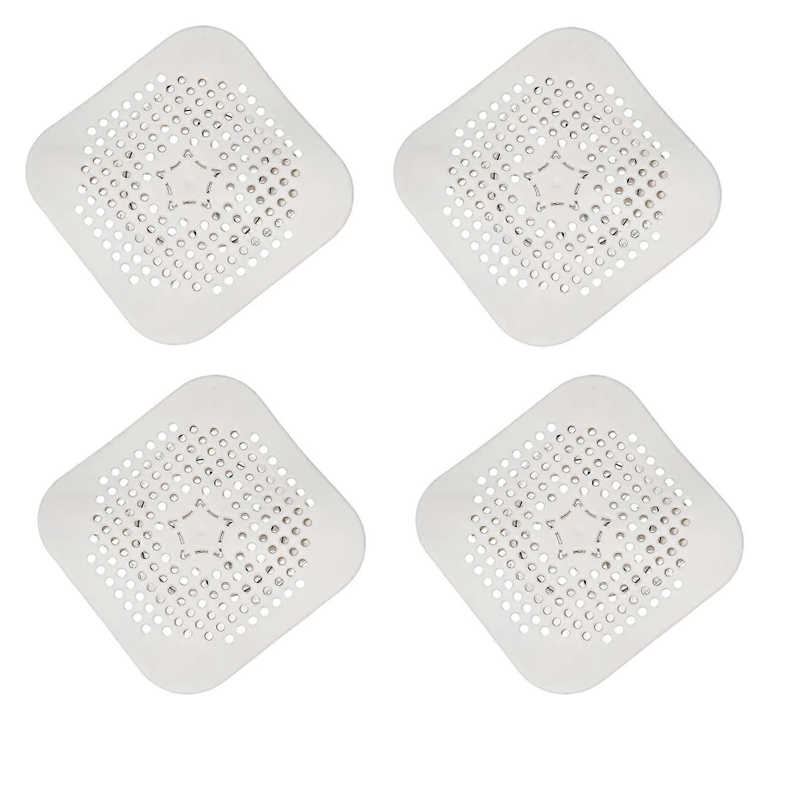 Odor Resistant Drain Protector Square Shape Bathroom Kitchen Sink Cover  White