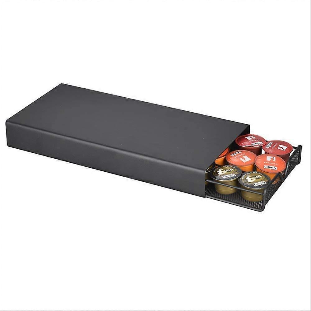 Coffee Capsule Holder with Large Capacity Drawer Organizer for Kitchen or Office, Black