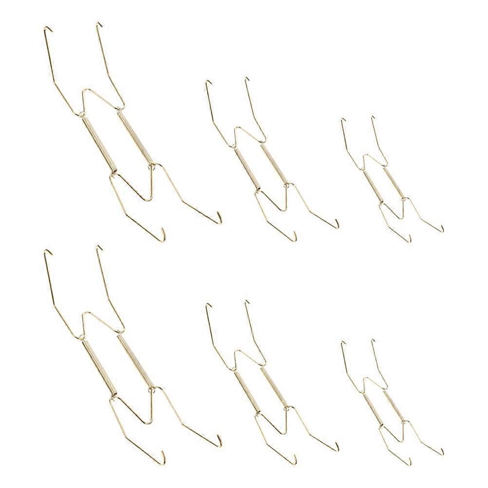 Spring Plate Hangers Invisible Metal Holders for Wall Display 6Pcs Set