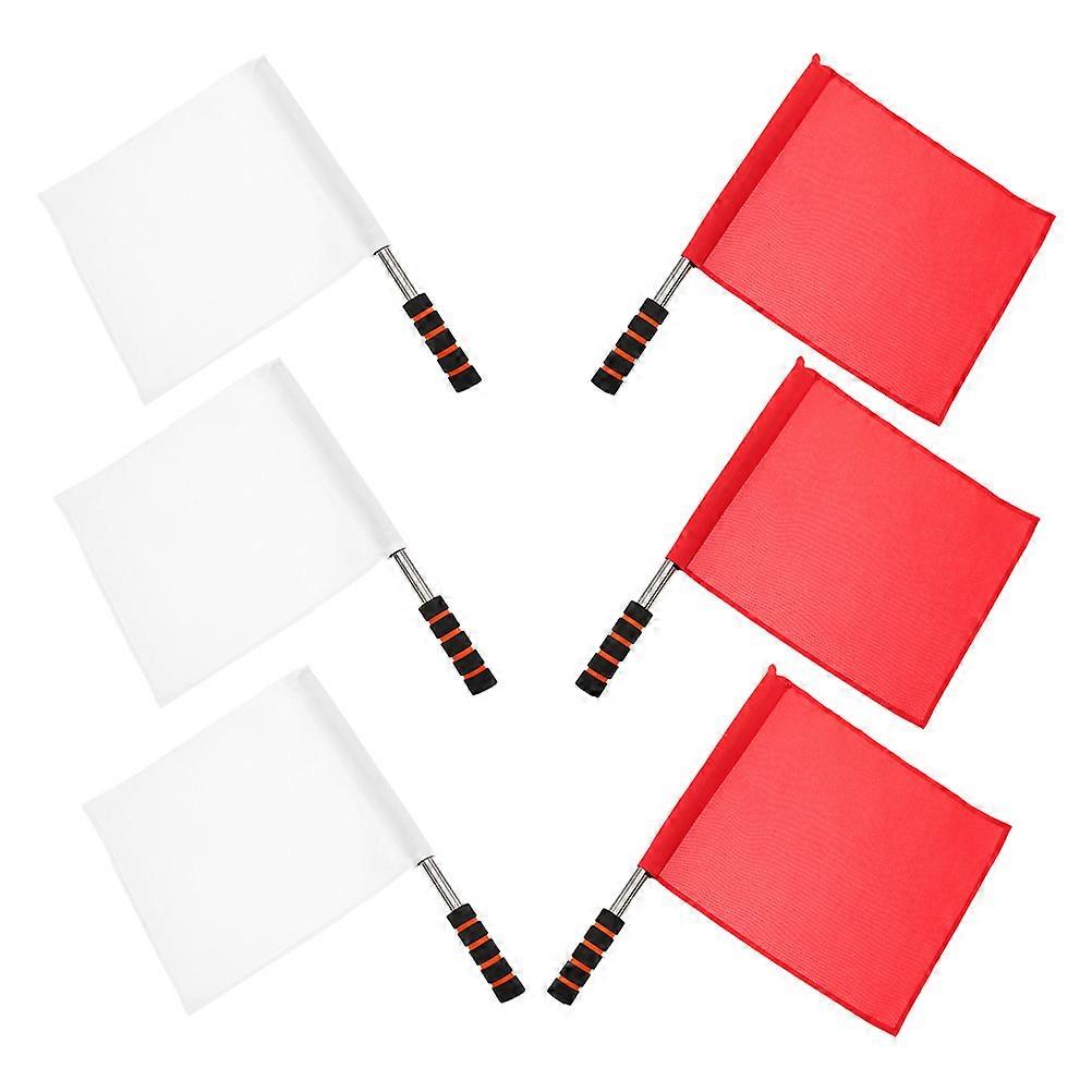 Referee Signal Flag 6Pcs for Soccer Linesman High Visibility Handheld Flags