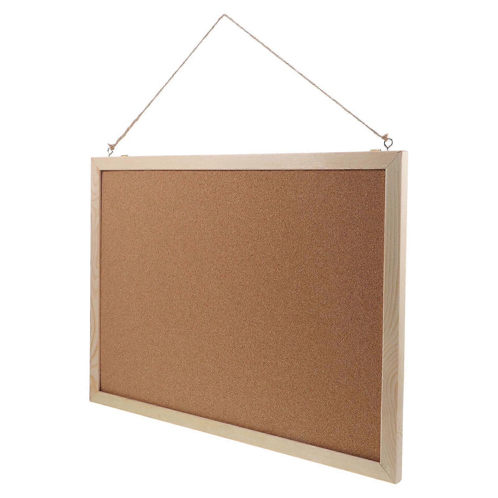 Cork Bulletin Board Wooden Double-Sided Board for Message Display 1Set