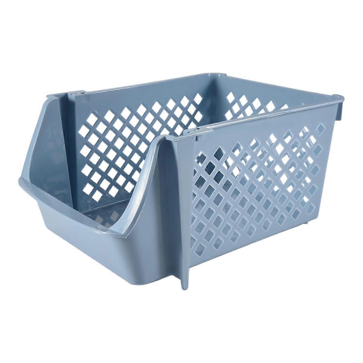 Stackable Vegetable Storage Basket for Food Plastic Storage Bins Blue