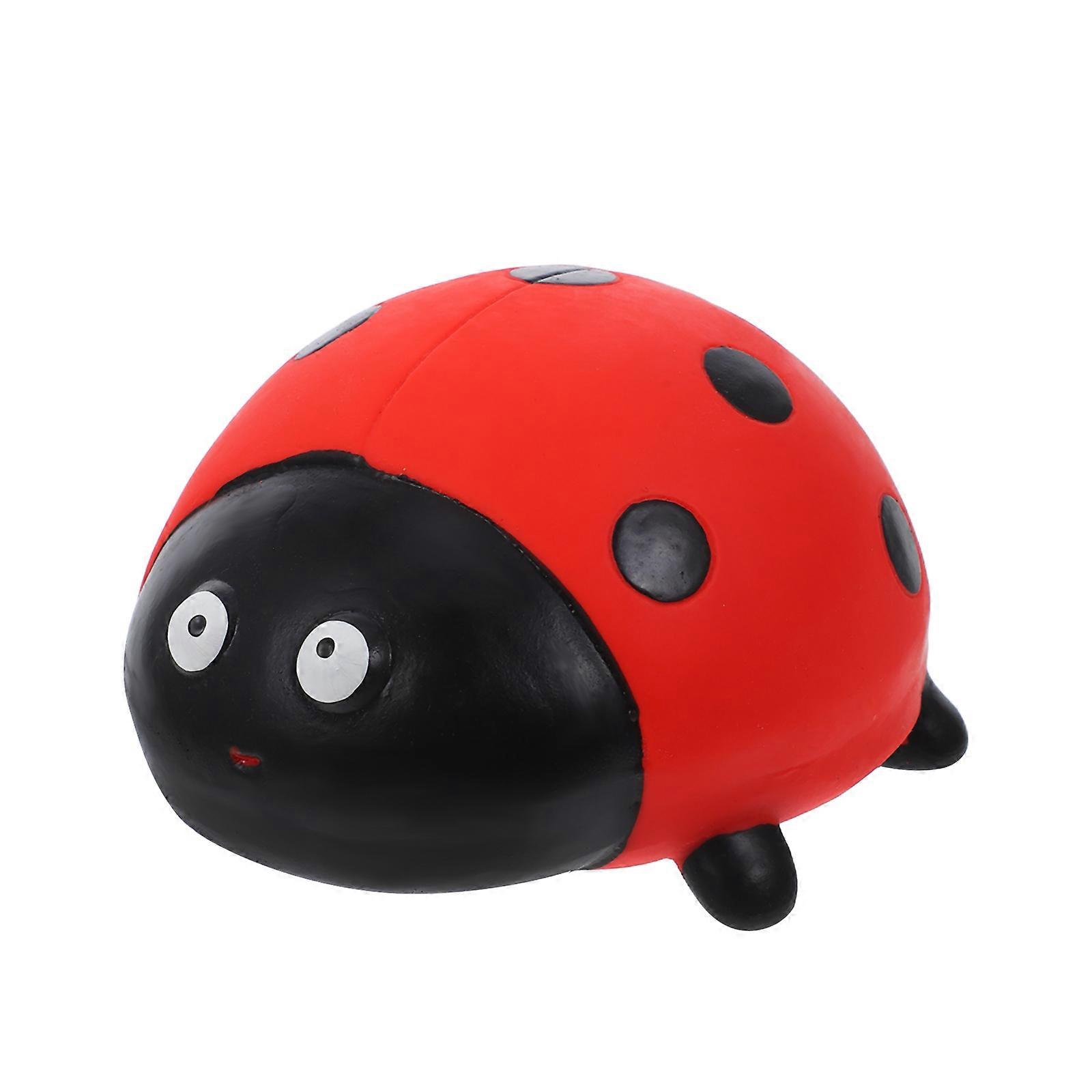 Latex Pet Chew Toy for Dogs and Cats Interactive Squeaky Ladybug