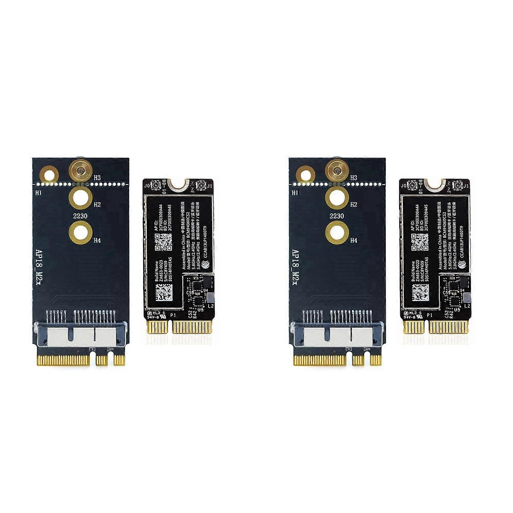 2X BCM94360CS2 Dual Band Wifi Card + NGFF M.2 Key A/E Adapter Card BT 4.0 802.11Ac Card for 11Inch A1465 13Inch A1466