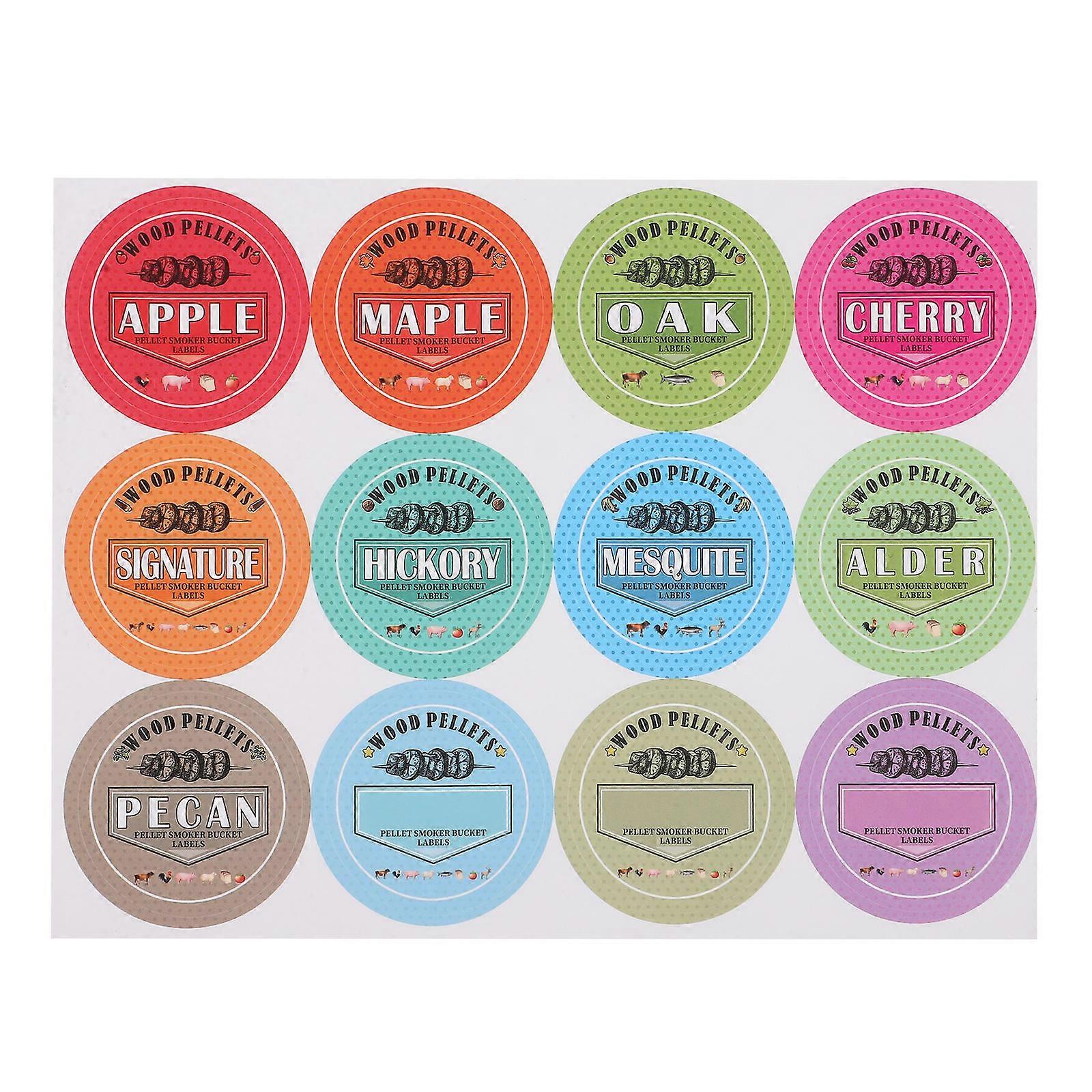 Grill Pellets Labels for Pellets Storage Containers 1 Sheet
