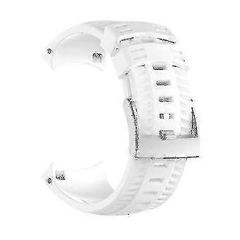 Compatible Silicone Watch Band for Suunto 9 in White, Quick-Release Strap