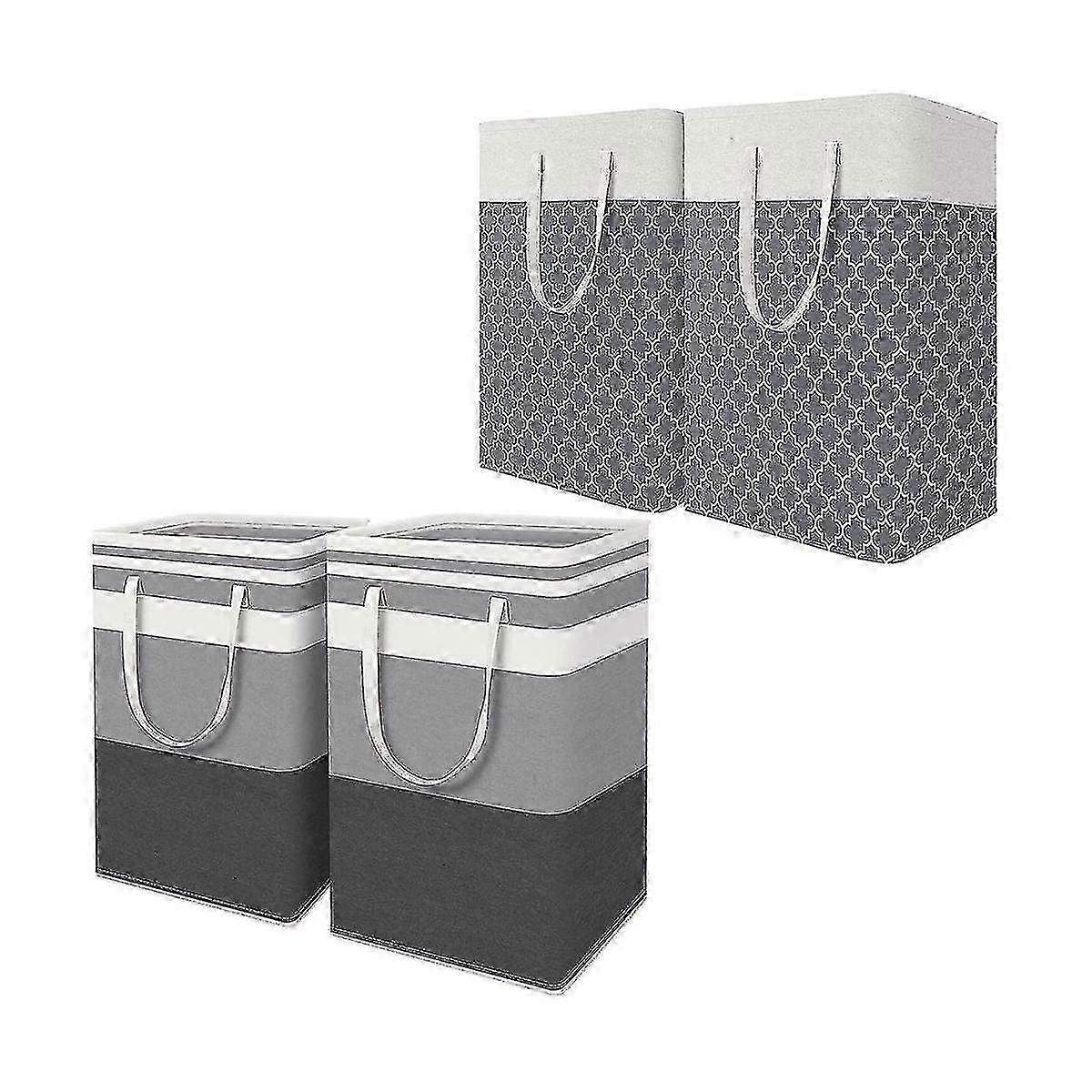 4-pack 75l Laundry Hamper, Collapsible Tall Clothes Hamper With Extended HandlesGOOD