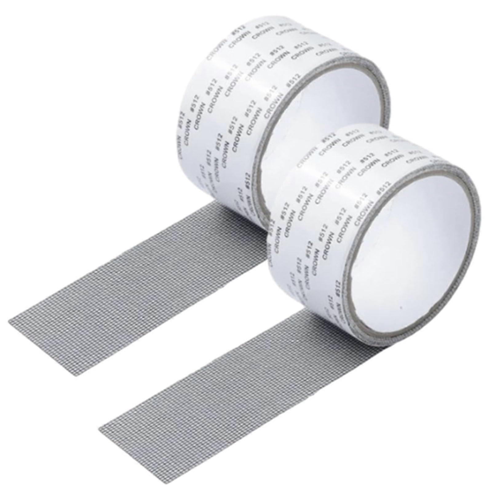 Strong Adhesive Screen  Tape for Doors and Windows, Durable Fiberglass Mesh Patch Roll 2 Black