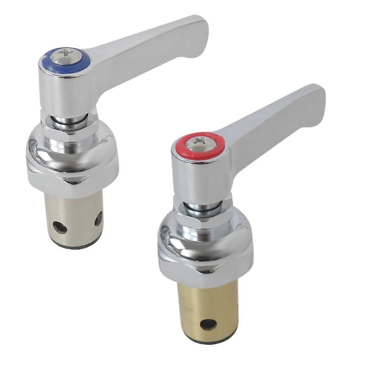 Faucet Stem Assembly Hot and Cold Handle Replacement Kit Red and Blue Corrosion Resistant for T&S Brass