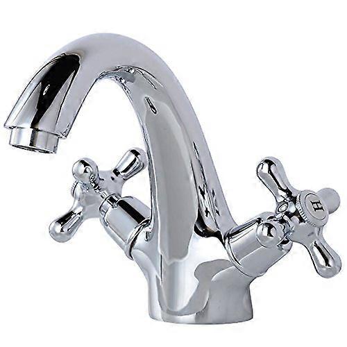 Modern Chrome Kitchen Mixer Tap Solid Brass Dual Handle  Pressure Easy Clean Surface