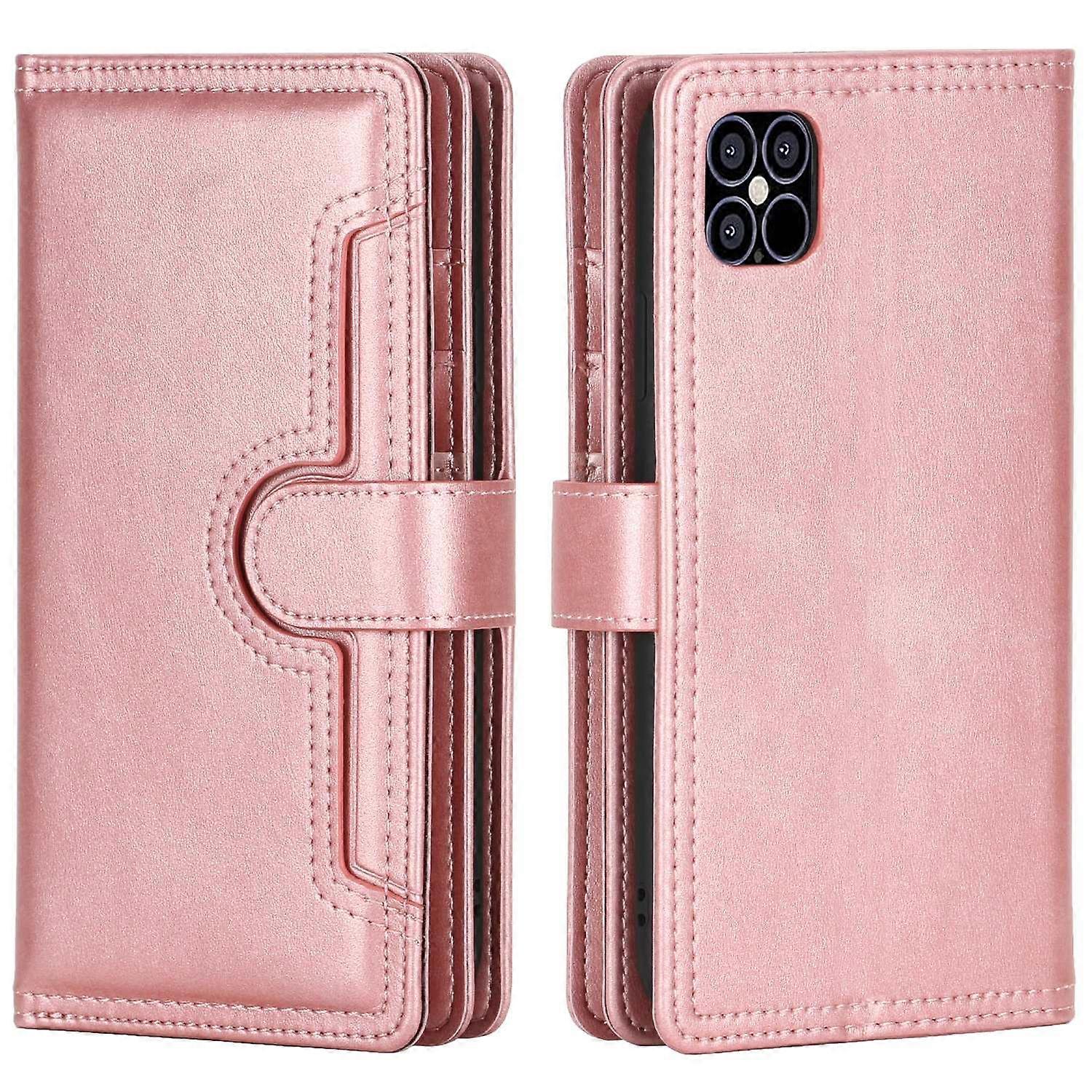 Multiple Card Slots Split Leather Stand Phone Case Shell with Wrist Strap for iPhone 13 mini 5.4 inc