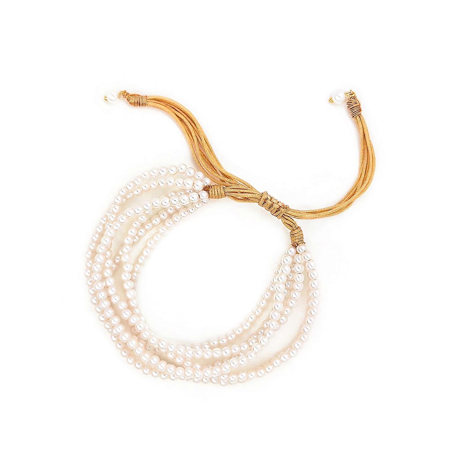 Women's Stackable Bracelet with Adjustable Imitation Pearls Multi Layer Design Comfortable for Summer Beach Jewelry Multicolor