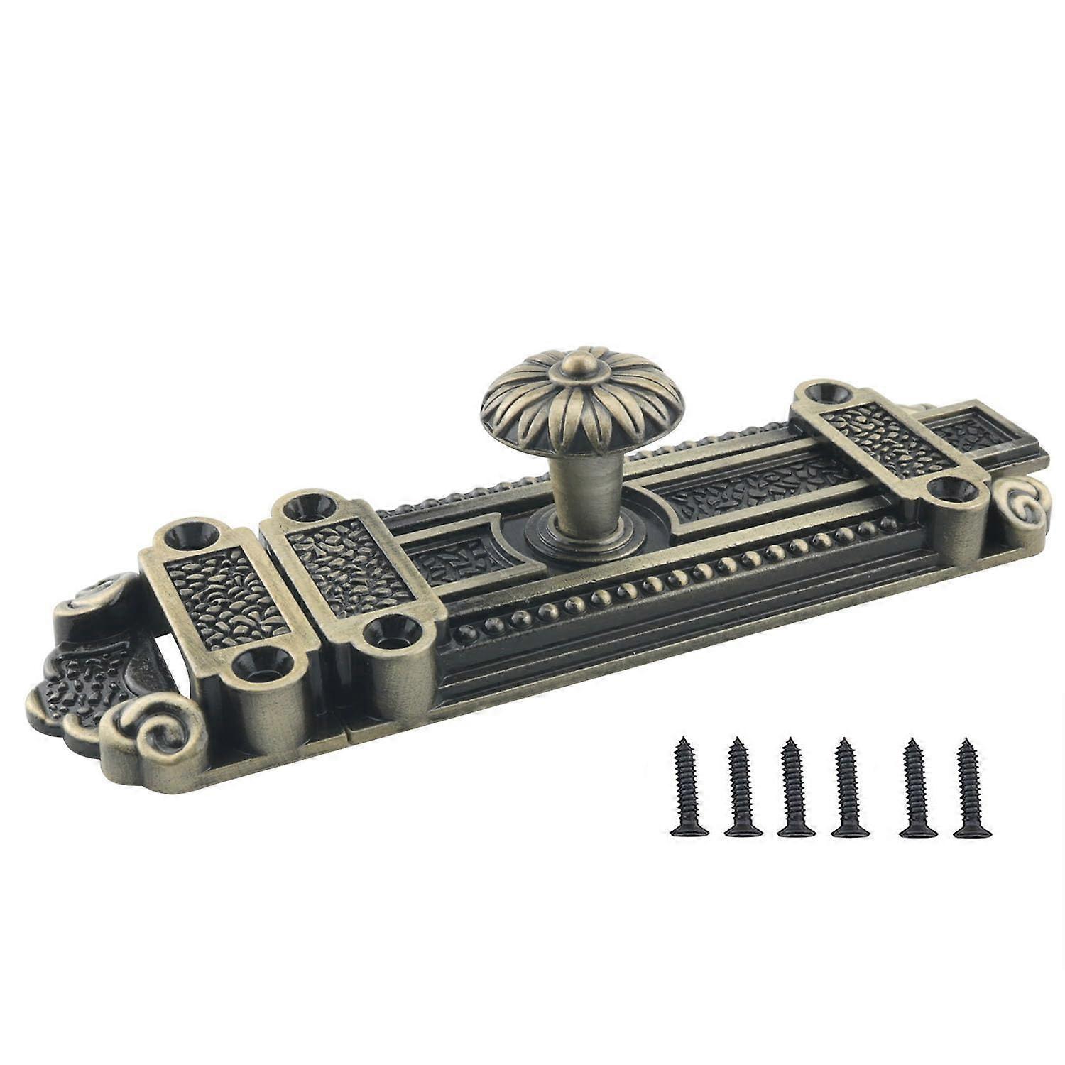 Sliding Door Lock and Window Latch Zinc Alloy Bronze with Screws for Bathroom Barn Closet Security