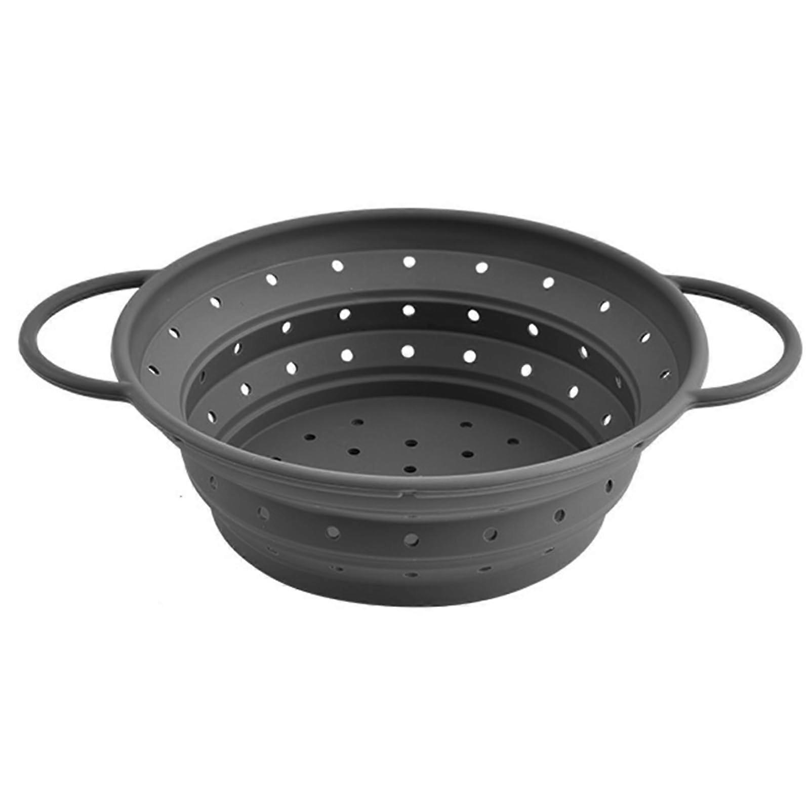 Collapsible Colander Silicone Strainer with Handles for Pasta, Vegetables, Salad, Space Saving