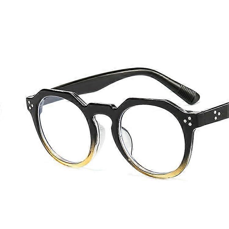 Retro Round Blue Light Blocking Reading Glasses +2.50 Tea Color Computer Readers Lightweight