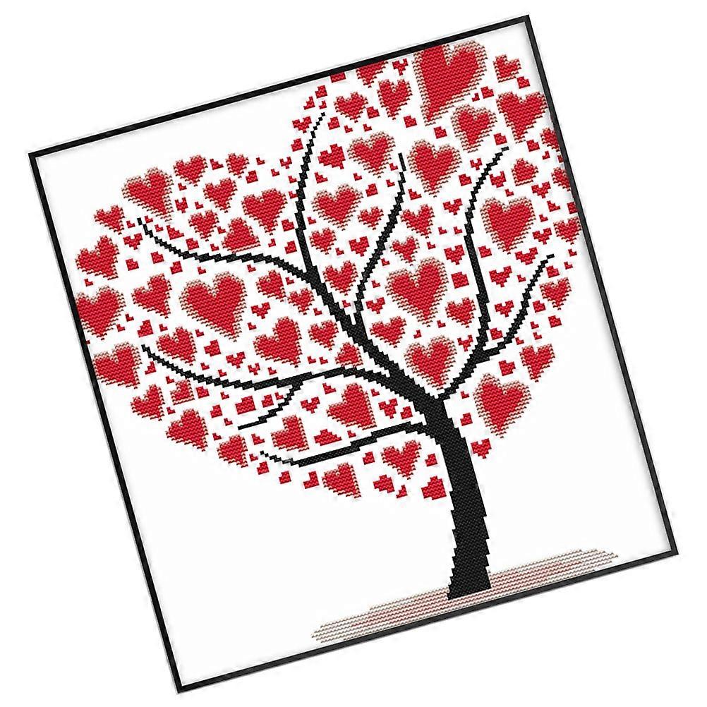 Handmade Stitch Love Tree Pattern for Embroidery Printed Cross Stitch Set