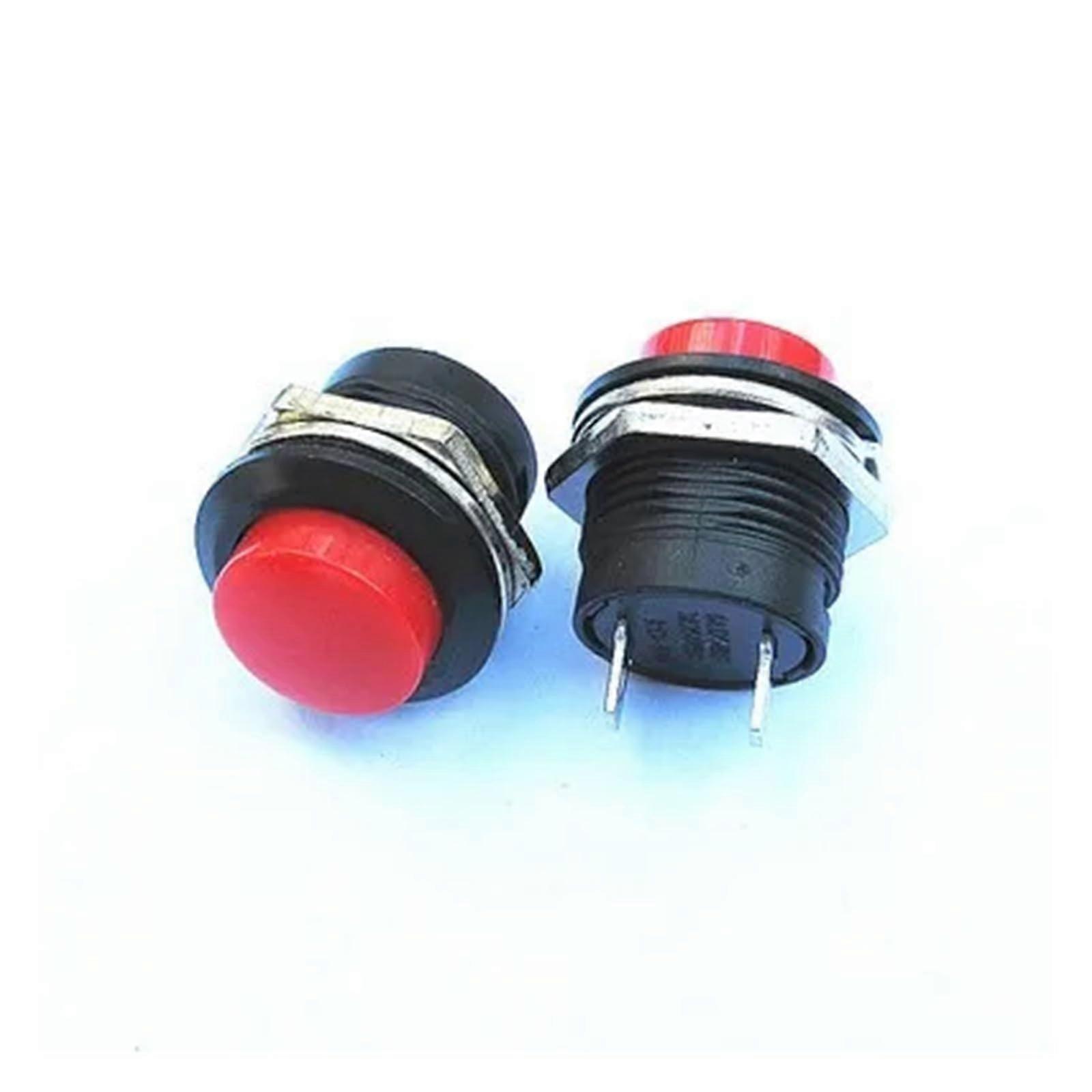 5PCS R13507 Series 16mm Red Waterproof Momentary Push Button Switch for Quick Reset