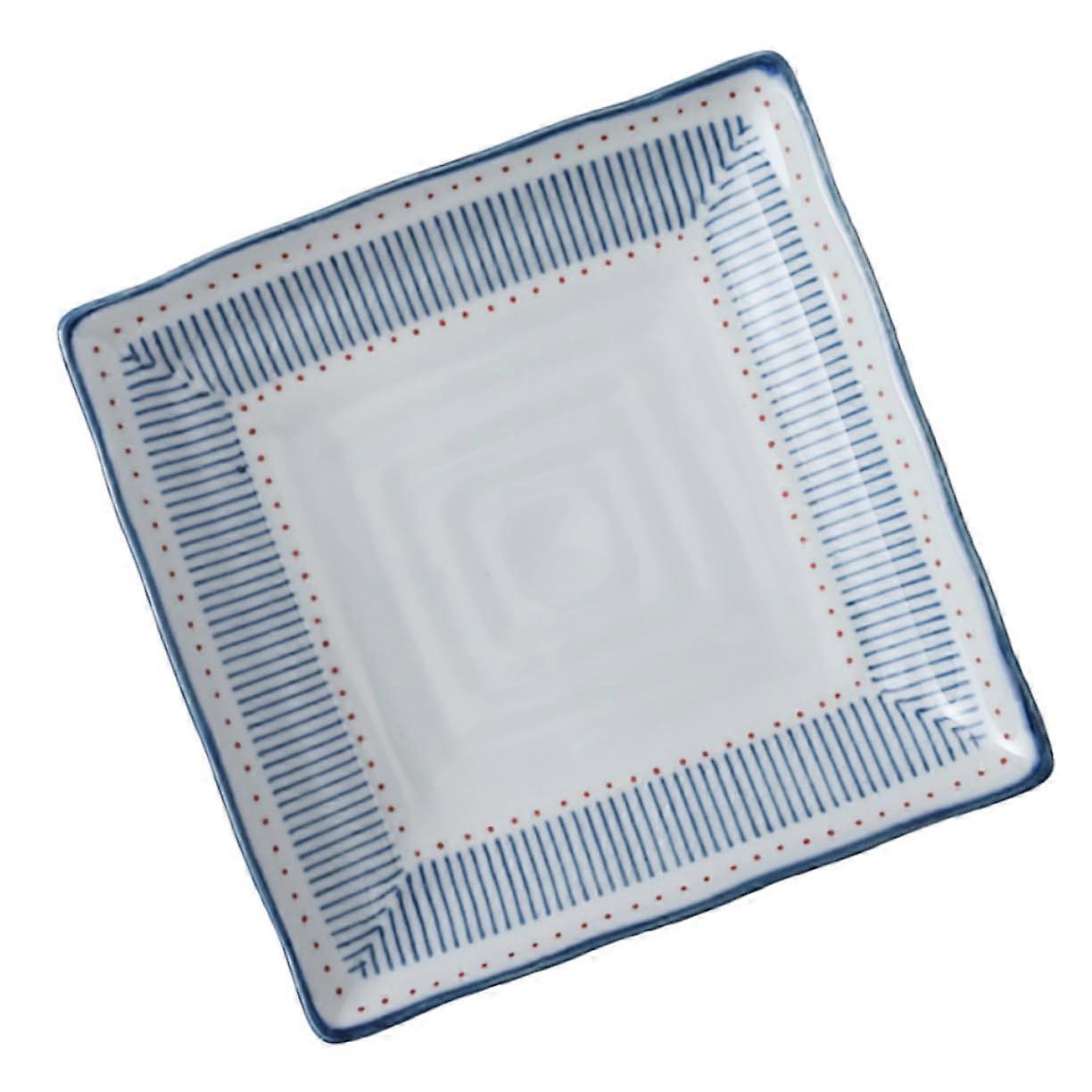 Square Ceramic Dinner Plate for Salad Dessert Snacks and Fruit  Durable MultiPurpose Serving Tray