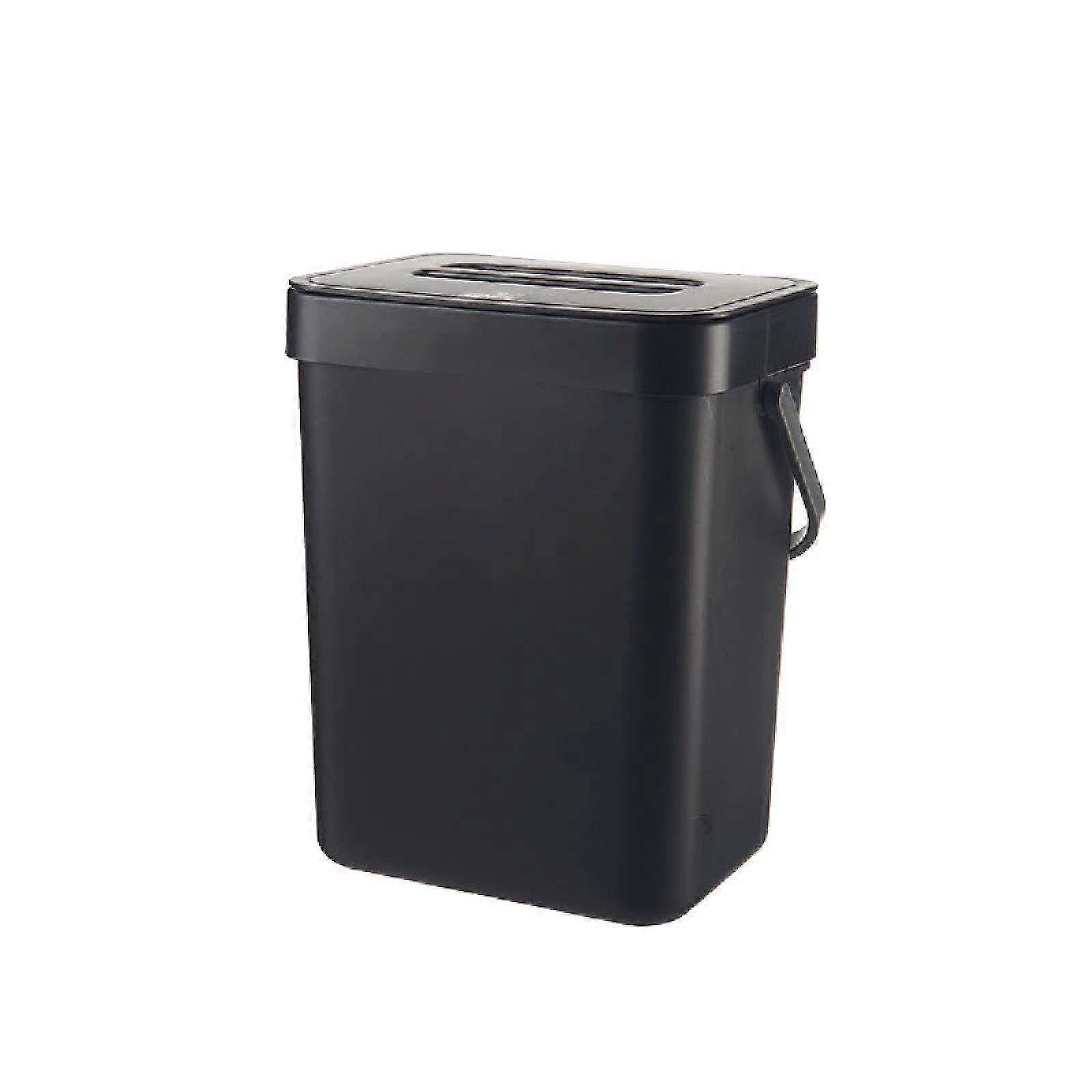 Wall Mounted Trash Can 5L Space Saving Hanging Garbage Bin for Kitchen Bathroom Office Black