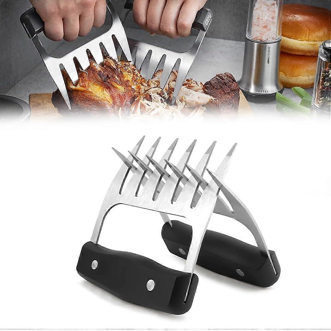 Meat Shredder Claws Stainless Steel BBQ Pulled Pork Tools with Sharp Six Claws and Comfort Grip