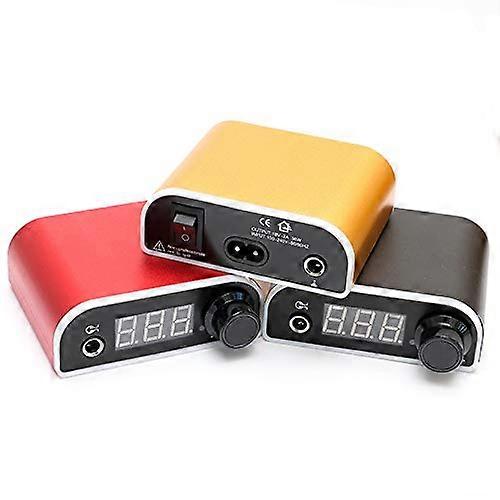 Tattoo Power Supply with Precise Voltage Control, Dual LED Digital Display, RCA for Permanent Makeup (Red)